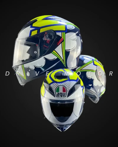CASCO AGV K3 SV BUBBLE BLUE/WH/YELLOW FLUO