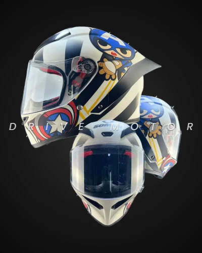 CASCO SOMAN CAPITÁN AMÉRICA/BLANCO
