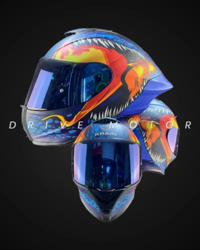 CASCO KRAIN Serpiente de Fuego Azul