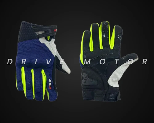 LS2 DART 2 MAN GLOVES BLUE H-V YELLOW