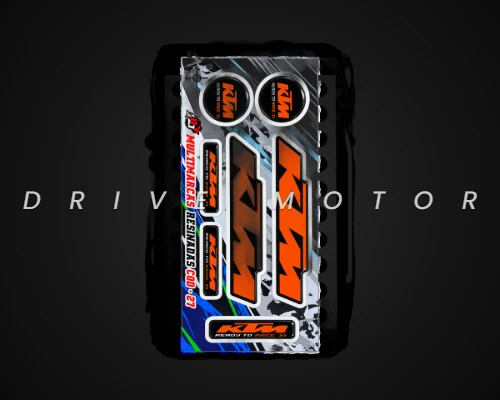 PLANCHA DE STICKER RESINADO - LOGOTIPO KTM