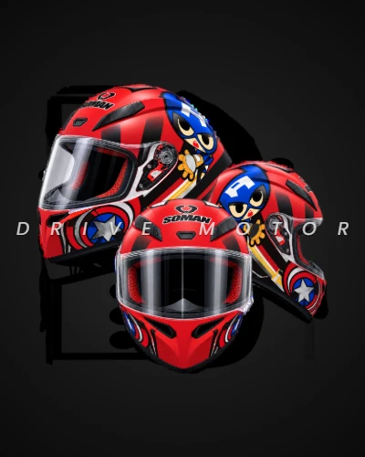 CASCO PARA NIÑO - CAPITÁN AMÉRICA ROJO TALLA KIDS