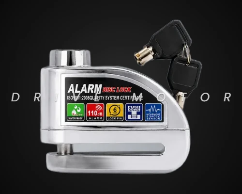 CANDADO DE DISCO CON ALARMA - CROMADO